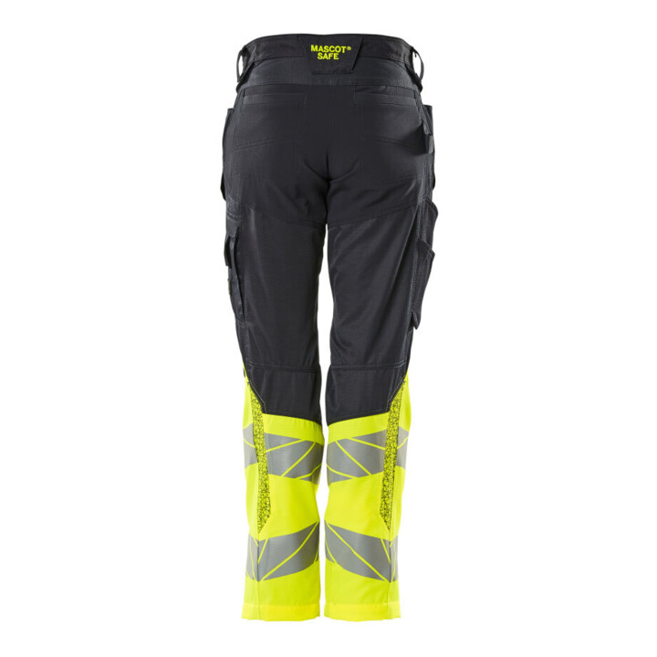 Mascot Hose DIAMOND Damen Knietaschen Stretch schwarzblau/hi-vis gelb Größe 76C38
