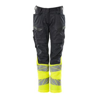 Mascot Hose DIAMOND Damen Knietaschen Stretch schwarzblau/hi-vis gelb Größe 82C48