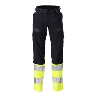 Mascot Hose DIAMOND Damen Knietaschen Stretch schwarzblau/hi-vis gelb Größe 82C50