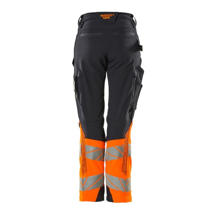 Mascot Hose DIAMOND Damen Knietaschen Stretch schwarzblau/hi-vis orange