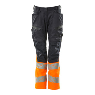 Mascot Hose DIAMOND Damen Knietaschen Stretch schwarzblau/hi-vis orange Größe 76C38