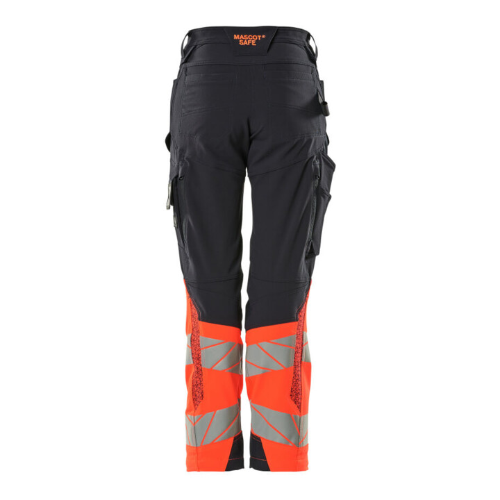 Mascot Hose DIAMOND Damen Knietaschen Stretch schwarzblau/hi-vis rot