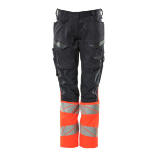 Mascot Hose DIAMOND Damen Knietaschen Stretch schwarzblau/hi-vis rot Größe 76C46