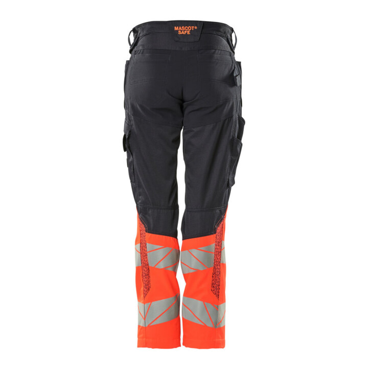 Mascot Hose DIAMOND Damen Knietaschen Stretch schwarzblau/hi-vis rot Größe 76C46
