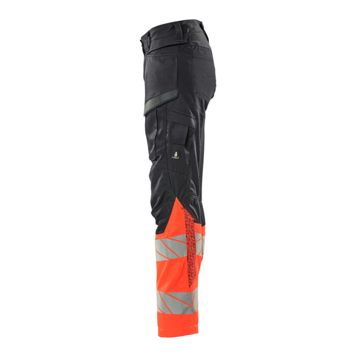 Mascot Hose DIAMOND Damen Knietaschen Stretch schwarzblau/hi-vis rot Größe 82C48