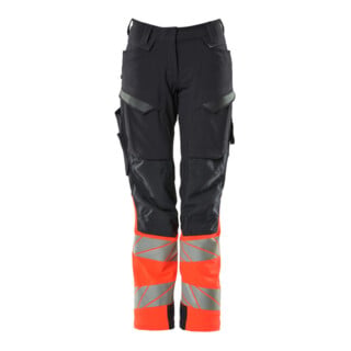 Mascot Hose DIAMOND Knietaschen Stretch Größe 76C44 schwarzblau/hi-vis rot