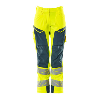 Mascot Hose DIAMOND Knietaschen Stretch hi-vis gelb/dunkelpetroleum 76C40