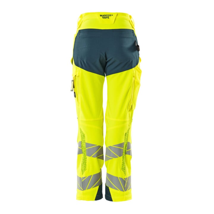 Mascot Hose DIAMOND Knietaschen Stretch hi-vis gelb/dunkelpetroleum 76C40