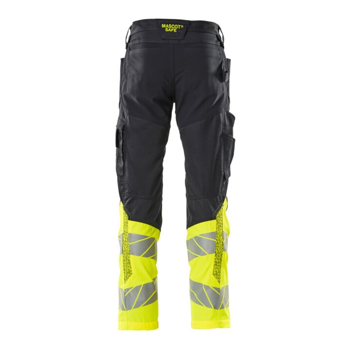 Mascot Hose mit Knietaschen Stretch-Einsätze 76C46 schwarzblau/hi-vis gelb