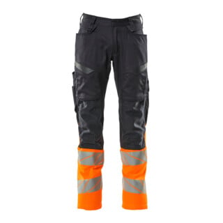 Mascot Hose mit Knietaschen Stretch-Einsätze 90C52 schwarzblau/hi-vis orange