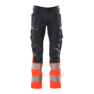 Mascot Hose mit Knietaschen Stretch-Einsätze Größe 82C54 schwarzblau/hi-vis rot