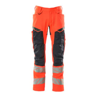 Mascot Hose mit Knietaschen Stretch-Einsätze Größe 82C60 Hi-vis rot/schwarzblau