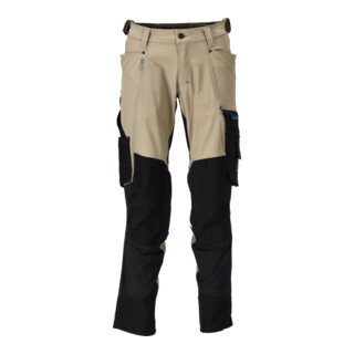 Mascot Hose mit Knietaschen Stretch leicht Größe 82C60 hellkhaki schwarz