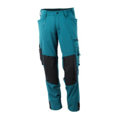 Mascot Hose mit Knietaschen, Stretchstoff Hose Dunkelpetroleum