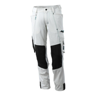 Mascot Hose mit Knietaschen, Stretchstoff Hose weiss
