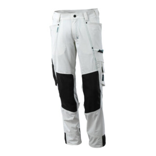 Mascot Hose mit Knietaschen, Stretchstoff Hose Größe 76C45, weiss