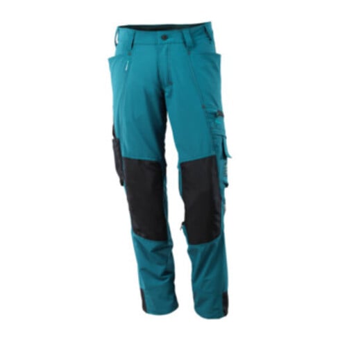 Mascot Hose mit Knietaschen, Stretchstoff Hose Dunkelpetroleum