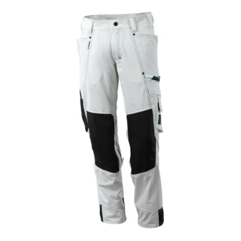 Mascot Hose mit Knietaschen, Stretchstoff Hose weiss