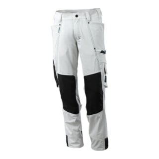 Mascot Hose mit Knietaschen, Stretchstoff Hose weiss