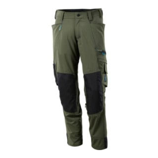 Mascot Hose mit Knietaschen, Stretchstoff Hose moosgrün