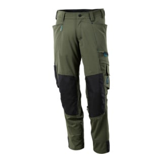 Mascot Hose mit Knietaschen, Stretchstoff Hose Größe 82C45, moosgrün