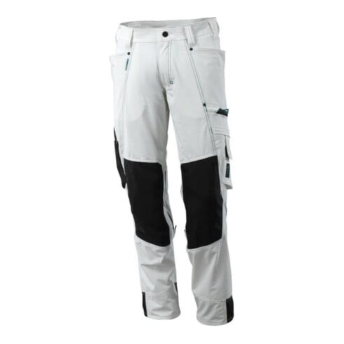 Mascot Hose mit Knietaschen, Stretchstoff Hose weiss