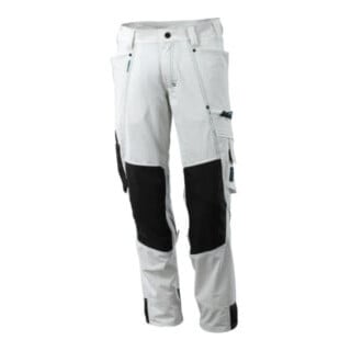 Mascot Hose mit Knietaschen, Stretchstoff Hose weiss