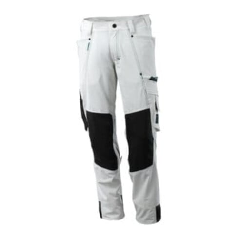 Mascot Hose mit Knietaschen, Stretchstoff Hose weiss
