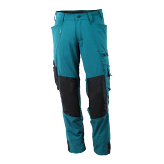 Mascot Hose mit Knietaschen, Stretchstoff Hose Größe 82C54, Dunkelpetroleum