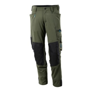 Mascot Hose mit Knietaschen, Stretchstoff Hose Größe 82C54, moosgrün