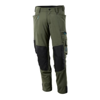 Mascot Hose mit Knietaschen, Stretchstoff Hose Größe 82C58, moosgrün