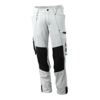 Mascot Hose mit Knietaschen, Stretchstoff Hose Größe 82C60, weiss