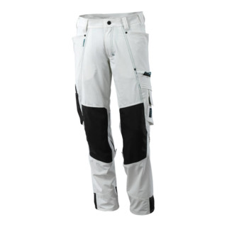 Mascot Hose mit Knietaschen, Stretchstoff Hose Größe 82C68, weiss