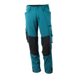 Mascot Hose mit Knietaschen, Stretchstoff Hose Größe 90C48, Dunkelpetroleum