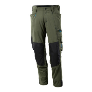 Mascot Hose mit Knietaschen, Stretchstoff Hose Größe 90C51, moosgrün