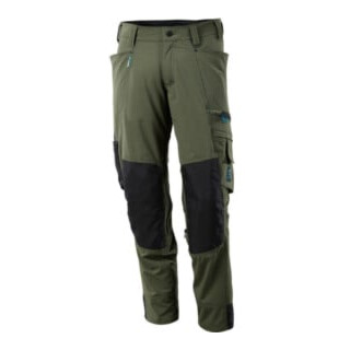 Mascot Hose mit Knietaschen, Stretchstoff Hose Größe 90C54, moosgrün