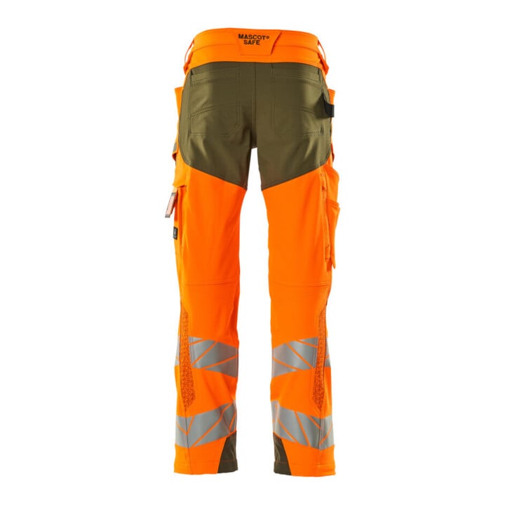 Mascot Hose ULTIMATE STRETCH 76C48 hi-vis orange/moosgrün
