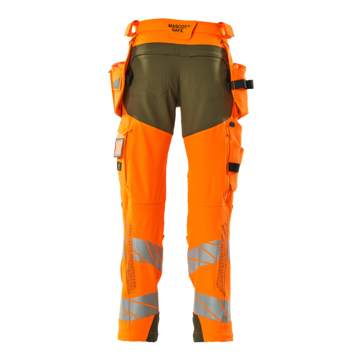 Mascot Hose ULTIMATE STRETCH 76C50 hi-vis orange/moosgrün