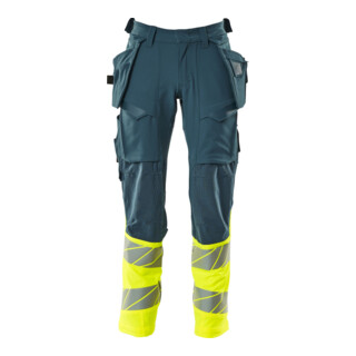 Mascot Hose ULTIMATE STRETCH 76C51 dunkelpetroleum Hi-Vis gelb