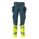 Mascot Hose ULTIMATE STRETCH 76C51 dunkelpetroleum Hi-Vis gelb