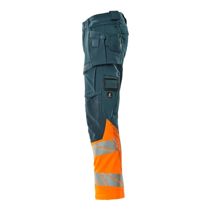 Mascot Hose ULTIMATE STRETCH 76C56 dunkelpetroleum/hi-vis orange