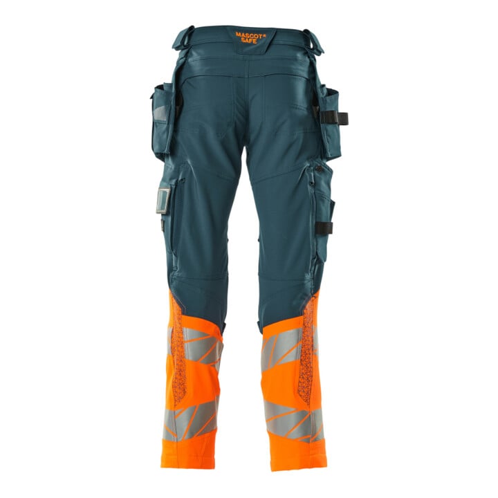 Mascot Hose ULTIMATE STRETCH 76C58 dunkelpetroleum hi-vis orange