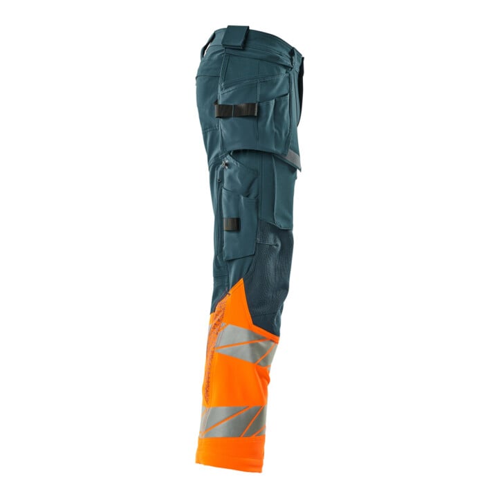 Mascot Hose ULTIMATE STRETCH 76C58 dunkelpetroleum hi-vis orange