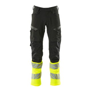Mascot Hose ULTIMATE STRETCH mit Knietaschen schwarz/hi-vis gelb Größe 90C49