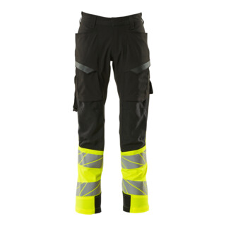 Mascot Hose ULTIMATE STRETCH Schenkeltaschen Größe 82C51 schwarz/hi-vis gelb
