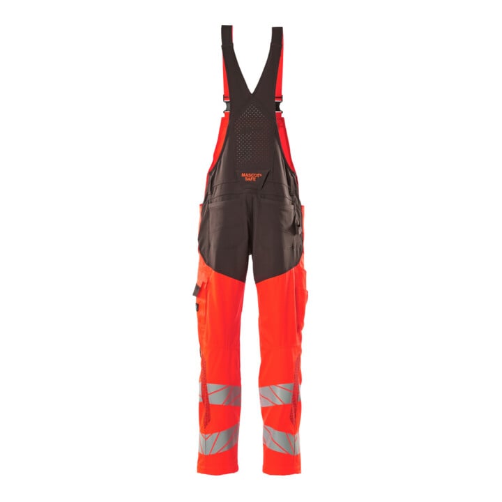 Mascot Latzhose 76C58 Knietaschen Stretch hi-vis rot/dunkelanthrazit