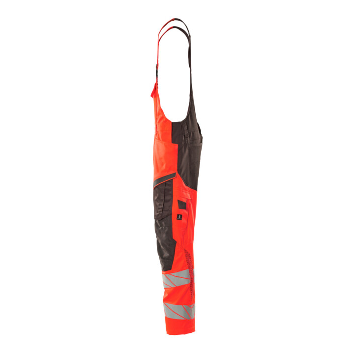Mascot Latzhose 82C48 Knietaschen Stretch hi-vis rot/dunkelanthrazit