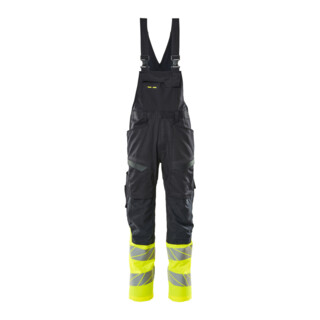Mascot Latzhose 90C46 Knietaschen Stretch schwarzblau/hi-vis gelb