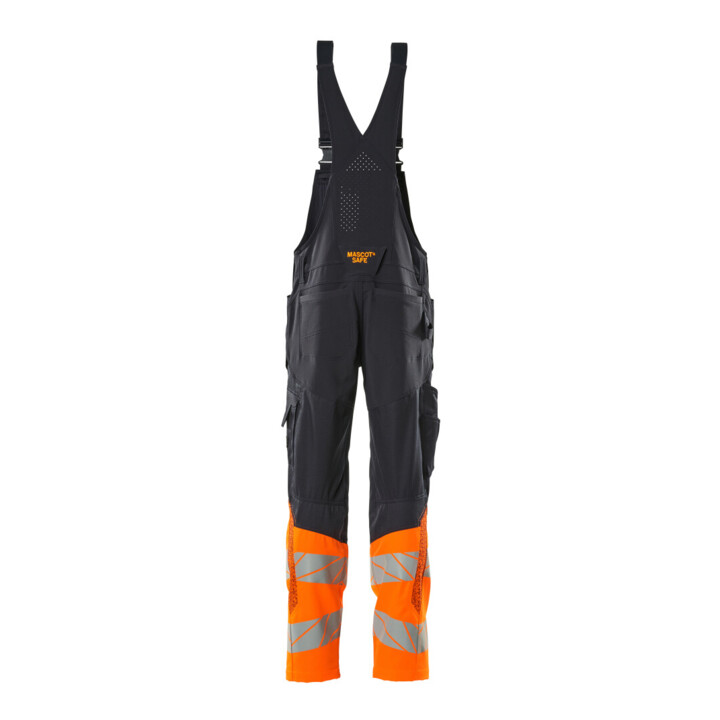 Mascot Latzhose 90C50 Knietaschen Stretch schwarzblau/hi-vis orange