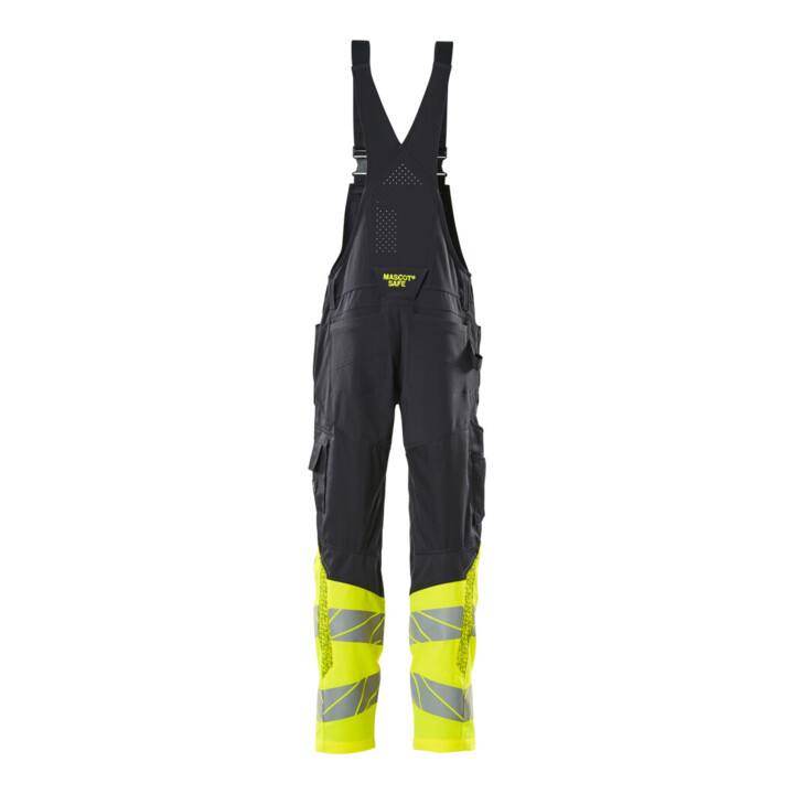 Mascot Latzhose 90C52 Knietaschen Stretch schwarzblau/hi-vis gelb